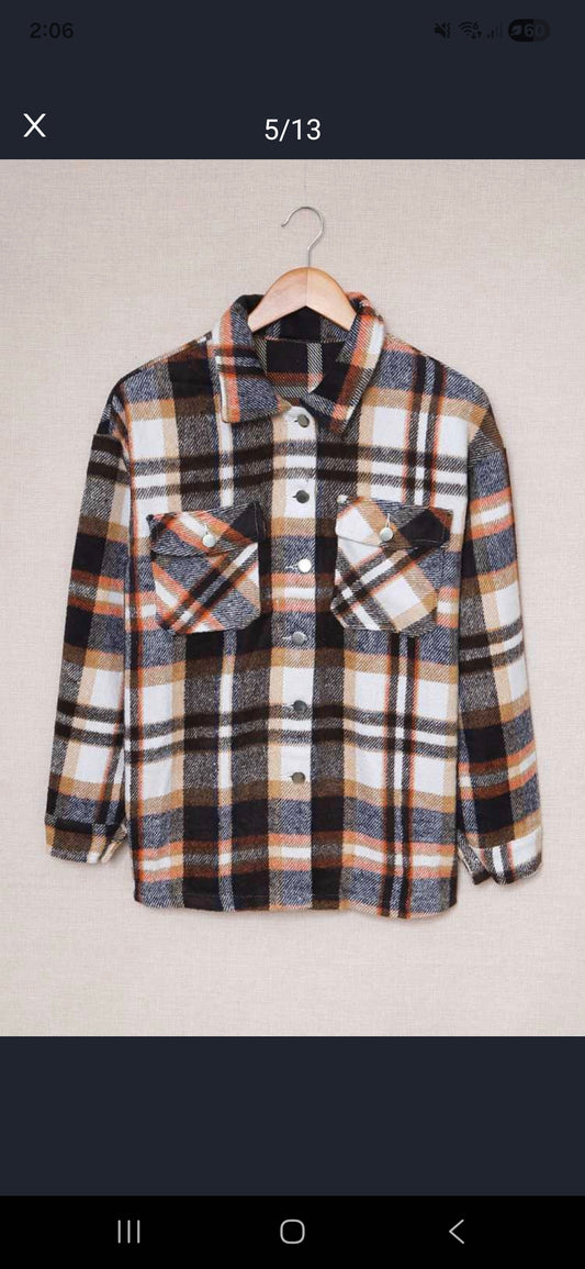 BNB Shacket - Plaid - Geometric Style